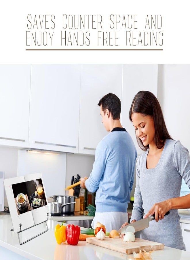 YY YEARCHY Book Stand Holder Cookbook Holders for Reading Hands Free Metal Cook Book Kitchen Counter Decor Display Stand - Image 3