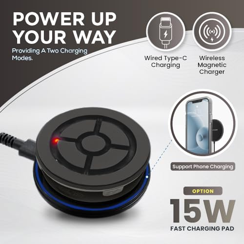 megacom DuoMon3 Unique Auto-Reconnection Hourly, Dual Accounts Pocket Auto Catcher(Redball), IPX7 Waterproof, APP Adj. Lights,Vibration,Sound- Bluetooth 65ft Link, Type-C & Wireless Charging(Black) - Image 5
