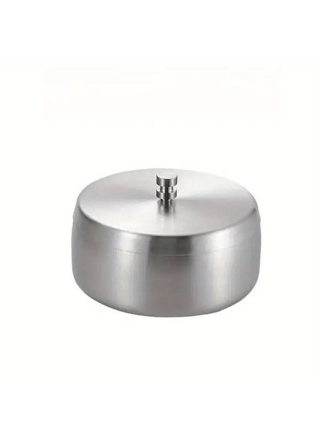 Silvery Stainless Steel Ashtray With Lid Durable Easy Cleaning Home Office Outdoor Gift - Image 5