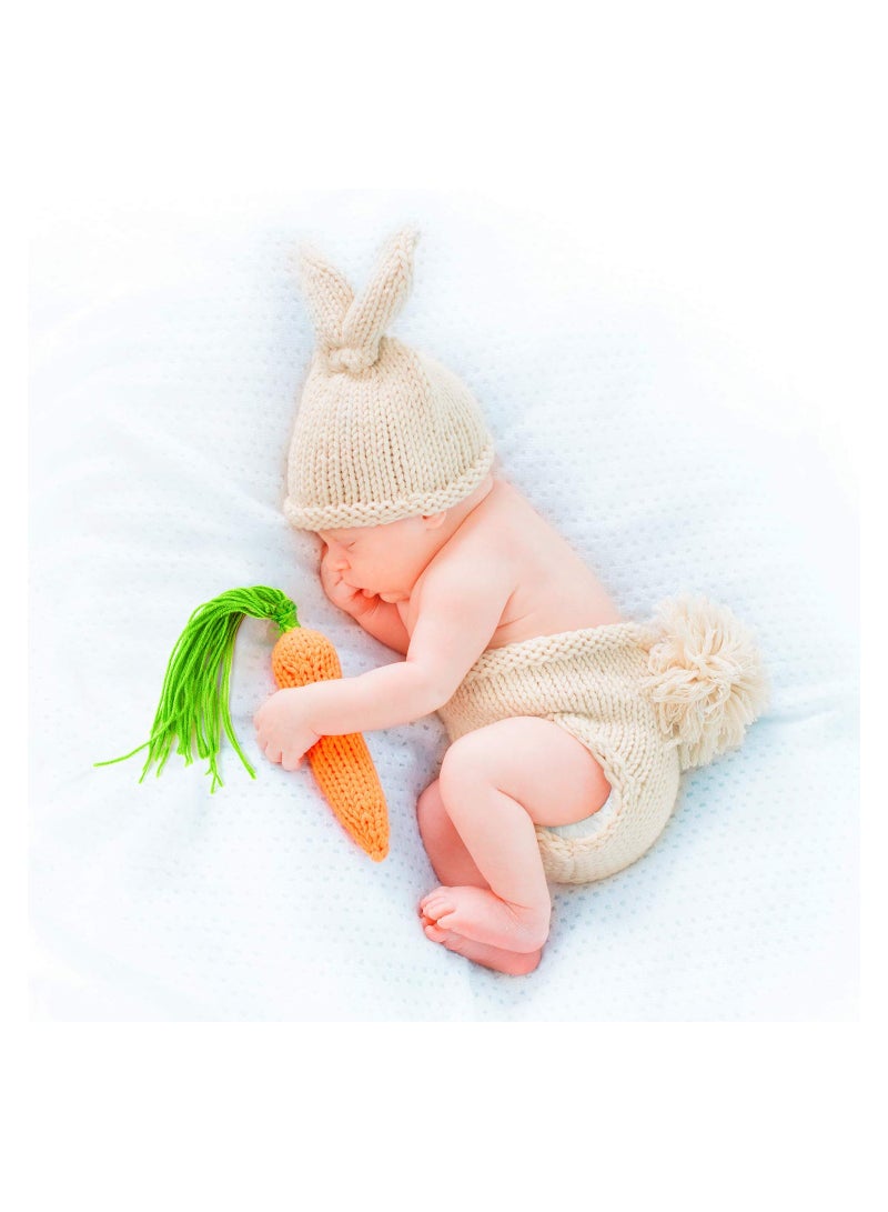 KASTWAVE أداة تصوير الأطفال، أداة تصوير حديثي الولادة، تصميم أرنب كروشيه، ملابس تنكرية محبوكة كروشيه - Image 2