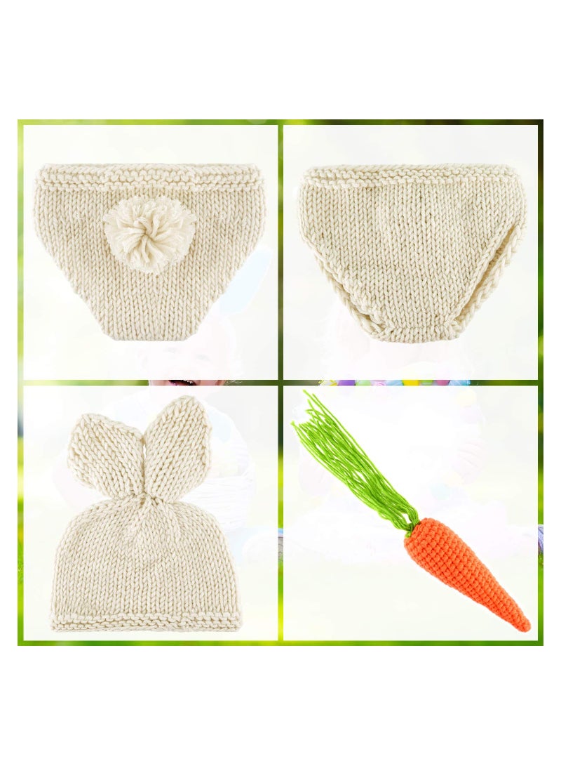 KASTWAVE أداة تصوير الأطفال، أداة تصوير حديثي الولادة، تصميم أرنب كروشيه، ملابس تنكرية محبوكة كروشيه - Image 5