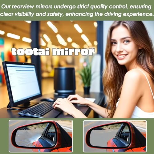 Tootai Passenger Side Replacement Mirror Glass Compatible with Chevy & GMC Vehicles, Suburban, Tahoe 2015-2020, Yukon, Yukon XL 2015-2020, Heated with Blind Spot Detection, w/o auto dimming, 22976556, RH - Image 3