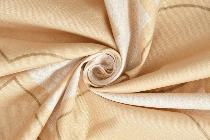 SHOMES Pure Cotton Printed Diwan Set Covers 6 Pieces for Living Room 1 Single Bed Sheet with 3 Cushion Covers 2 Bolster Covers Color Beige Size Standard Set of 6 Pcs - Image 4