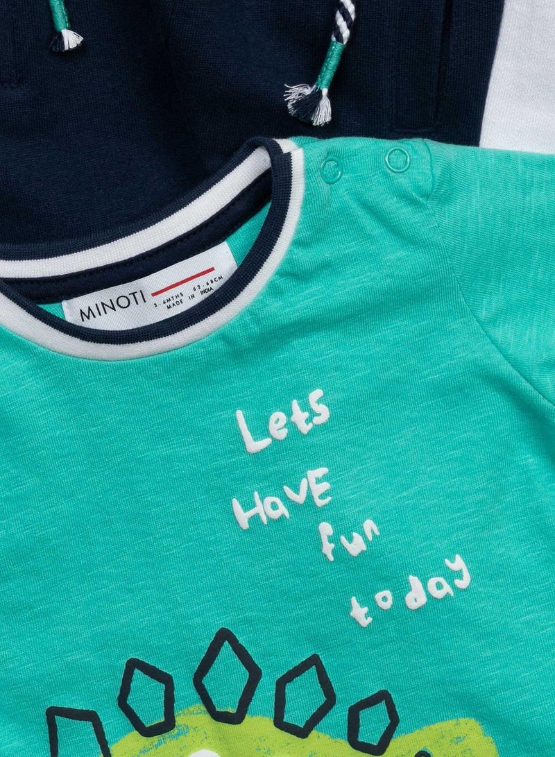 Baby T-Shirt and Joggers Set with Dinosaur Print