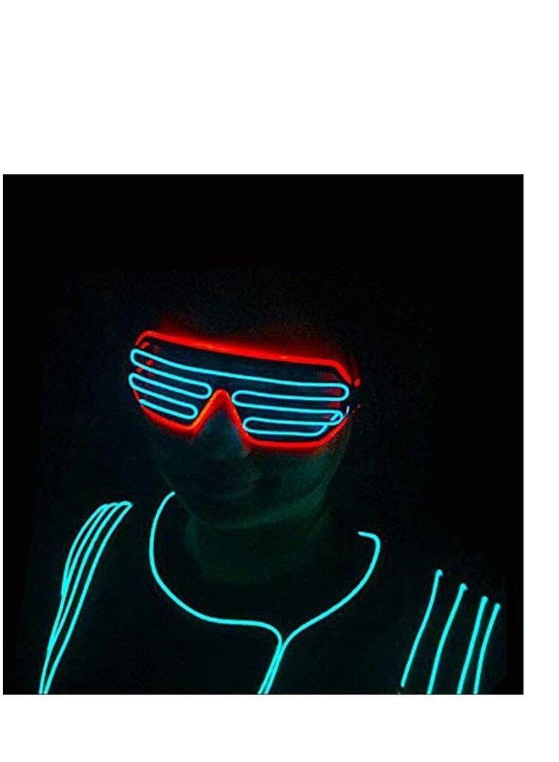 سيوسي نظارات نيون متوهجة ، إطار وردي وعدسات صفراء LED Rave ، نظارات تضيء المصراع اللامع ، تجعلك النجم الأكثر سطوعًا في الحفلة ، نظارة شمسية DJ للحفلات التنكرية وديكور حفلة عيد الميلاد - Image 3