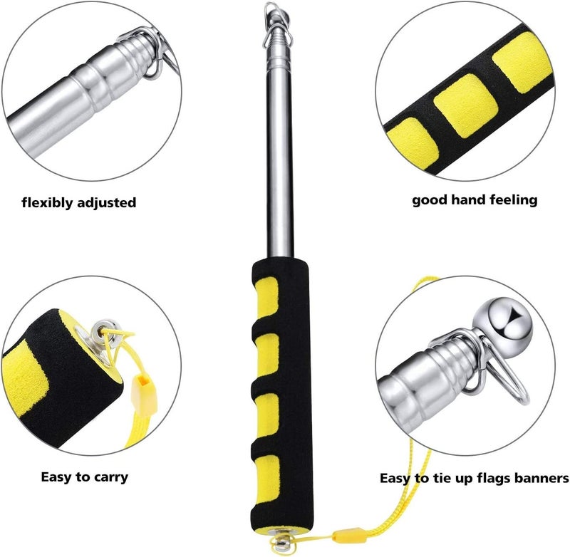 deziine�.Fx 1Pcs Social Distance Stick 5 Feet Extendable Handheld Social Pointer Stick for Measure Social Distance, Telescopic Teacher Pointer Stick for School Outdoor Travel (1) - Image 2