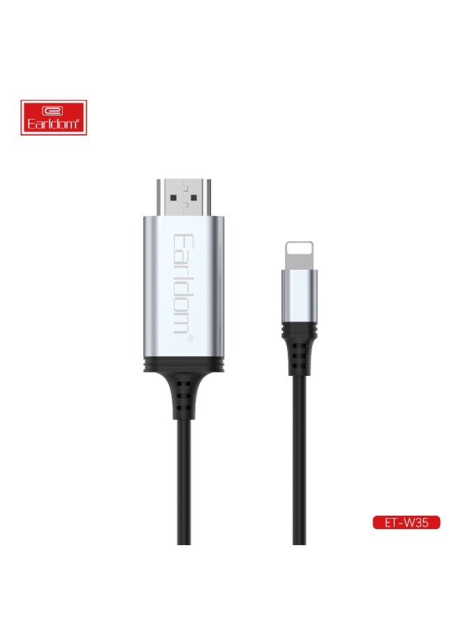 Earldom Portable HDMI Converter Cable W35 - 2K 2M Lightning-to-HDMI - Image 1