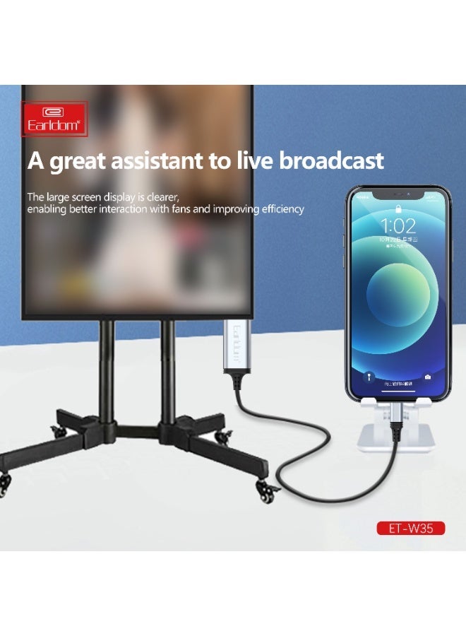 Earldom Portable HDMI Converter Cable W35 - 2K 2M Lightning-to-HDMI - Image 4