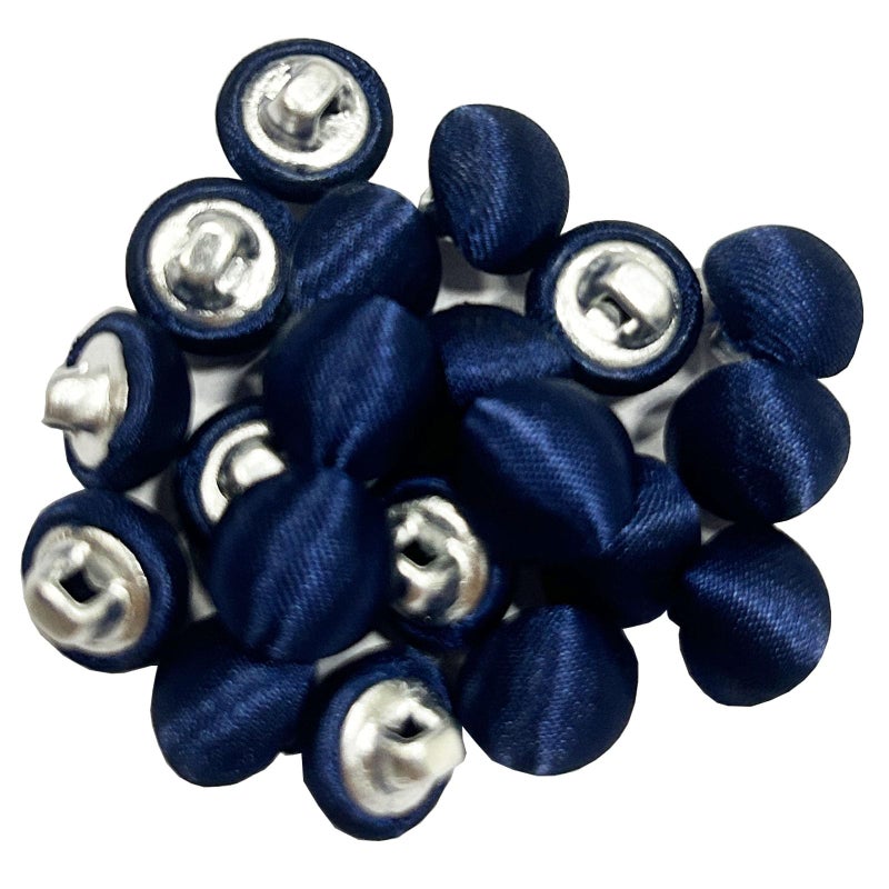 TAIKMD TAIKMD 10mm Vintage Suits Tuxedo Buttons Satin Covered Metal Shank Buttons for Bridal Gowns Blouses Shirts 20Pack Navy Blue