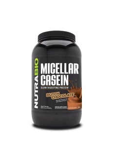 NutraBio NutraBio Micellar Casein Protein Powder, 2 lbs, Dutch Chocolate  - Image 1