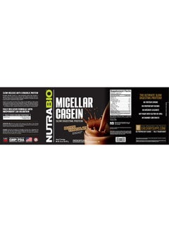 NutraBio NutraBio Micellar Casein Protein Powder, 2 lbs, Dutch Chocolate  - Image 3