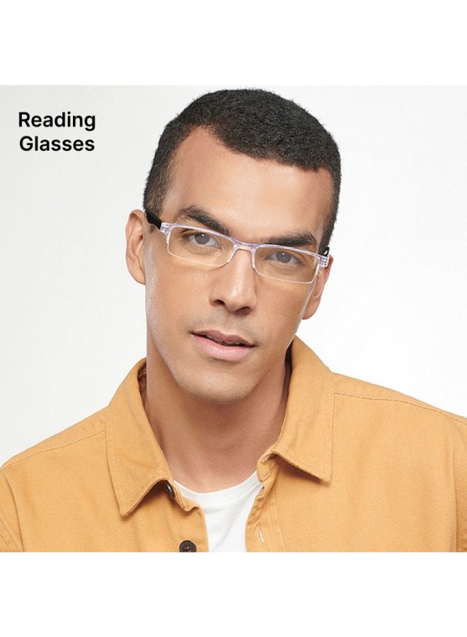 Lenskart Readers BLU | Transparent Rectangular Half Rim Reading Eyeglasses | For Men & Women | For 1 Power | LR E13968 - Image 3