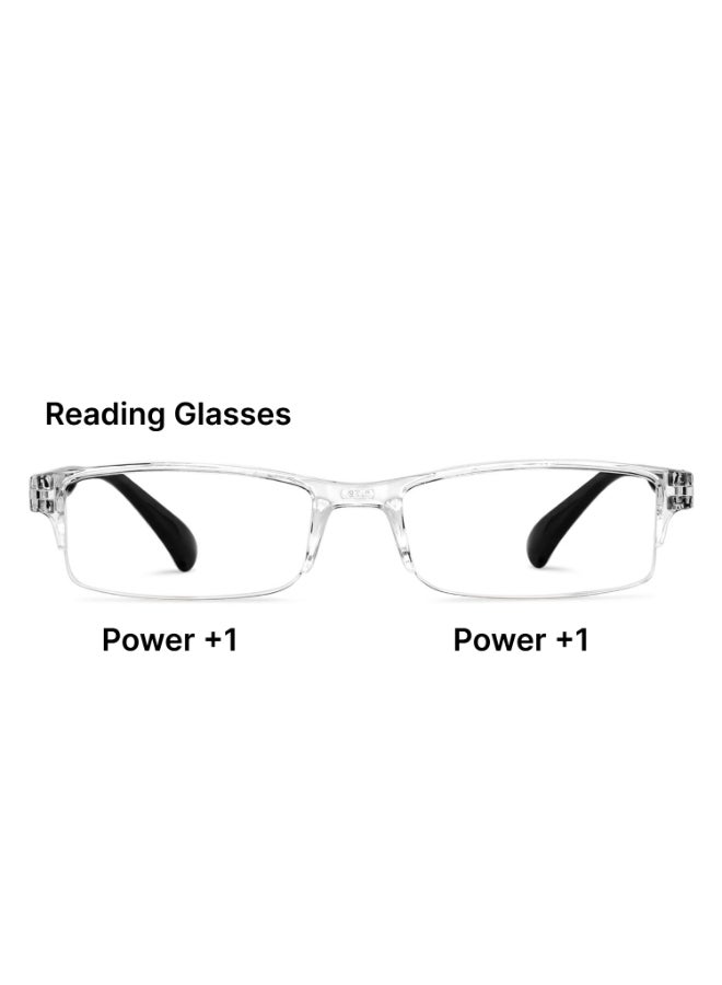 Lenskart Readers BLU | Transparent Rectangular Half Rim Reading Eyeglasses | For Men & Women | For 1 Power | LR E13968 - Image 1