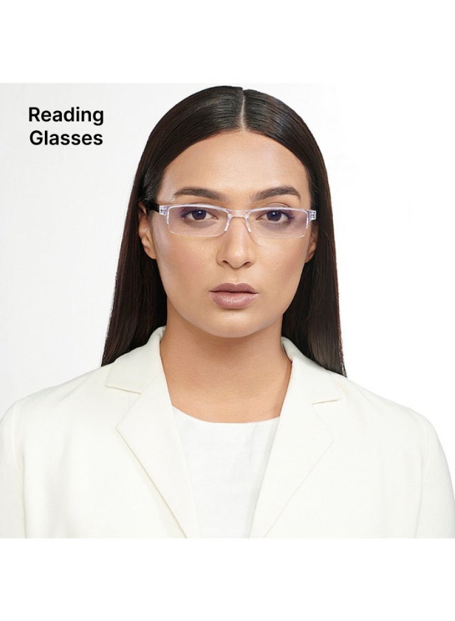 Lenskart Readers BLU | Transparent Rectangular Half Rim Reading Eyeglasses | For Men & Women | For 1 Power | LR E13968 - Image 4
