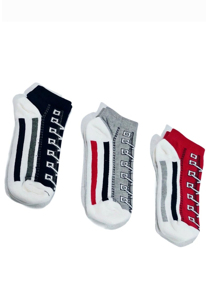 Set of three pairs of cotton kids shoes socks - Image 2