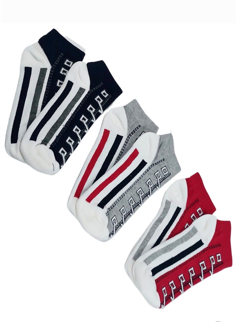 Set of three pairs of cotton kids shoes socks - Image 3