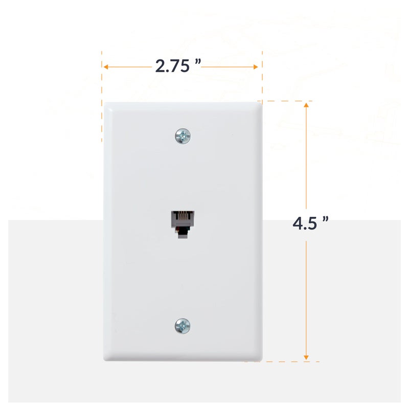 Newhouse Hardware White Surface Phone Jack Plate, 1-Pack - Image 2