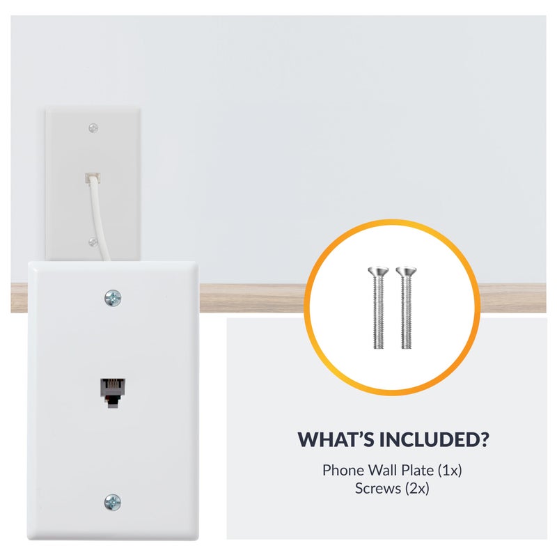 Newhouse Hardware White Surface Phone Jack Plate, 1-Pack - Image 5