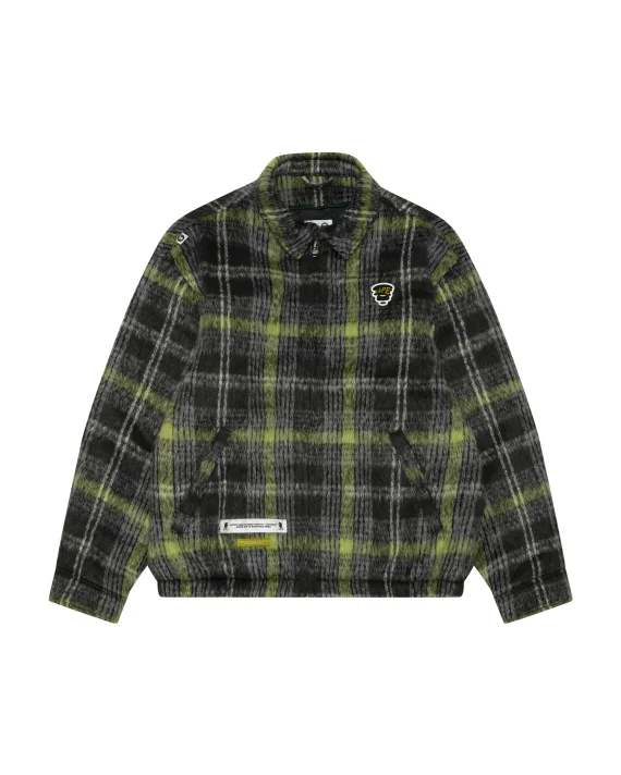 AAPE Moonface logo check hooded jacket