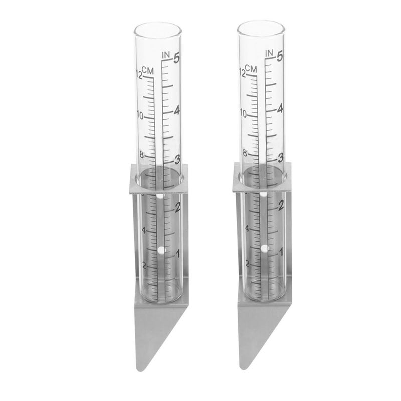 Stainless Steel Outdoor Rain Gauge with Glass Tube Weatherproof Yard Water Measurement Tool - Image 1