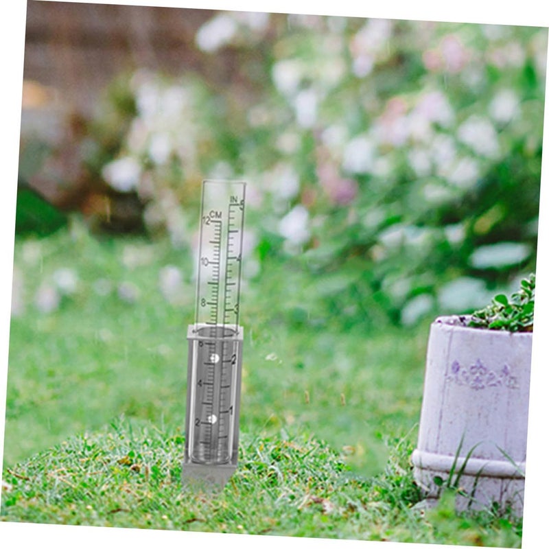 Stainless Steel Outdoor Rain Gauge with Glass Tube Weatherproof Yard Water Measurement Tool - Image 4