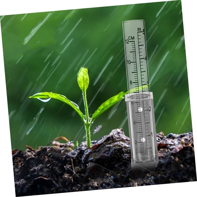 Stainless Steel Outdoor Rain Gauge with Glass Tube Weatherproof Yard Water Measurement Tool - Image 5