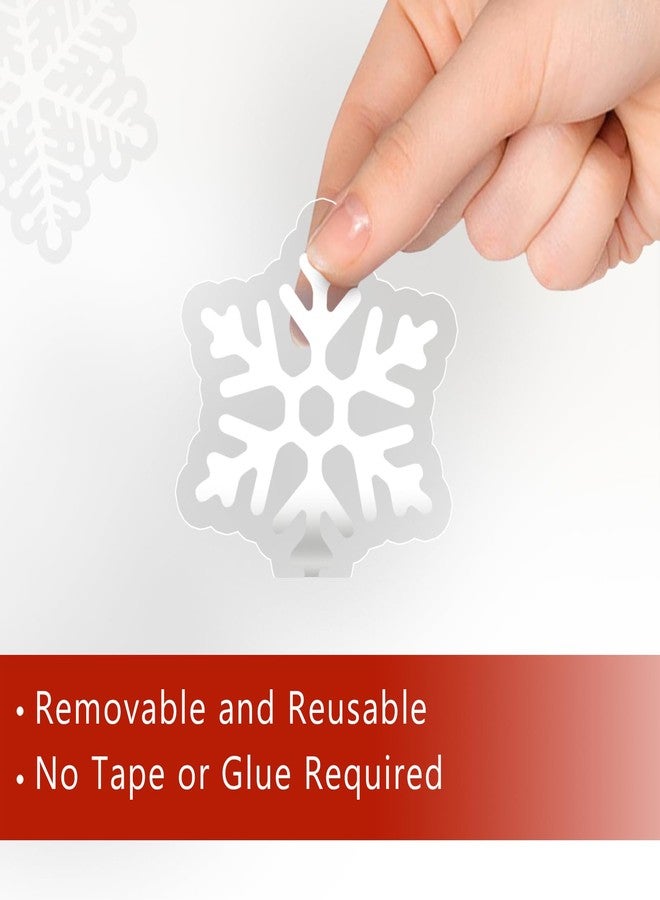 Mfault Merry Christmas Reindeer White Window Clings 4 Sheets, Xmas Tree Wreath Ornament Ball Snowflake Stickers Decals Decorations, Winter Holiday Home Kitchen Decor - Image 4