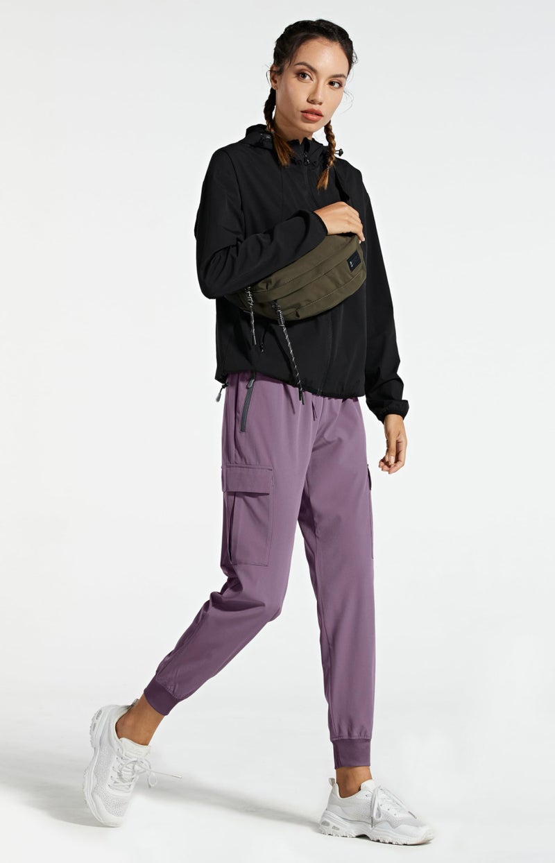 Libin Women's Cargo Joggers Lightweight Quick Dry Hiking Pants Athletic Lounge Casual Travel, Vintage Purple M - Image 5