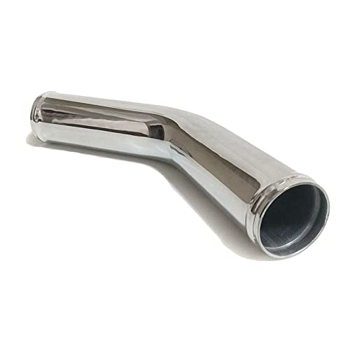AotoKoop Aluminum Pipe L 11.81" (300mm), OD 4" (102mm) Universal 45 Degree Elbow Aluminum Piping Tube Intercooler Pipe Polished Air Intake Tube, for Direct Replacement of Engine Bay Pipes - Image 4