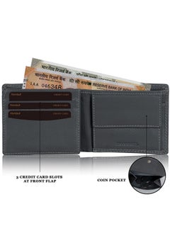 HORNBULL HORNBULL Mens Stella Grey Leather Wallt for Men | RFID Blocking Wallets Men  - Image 3