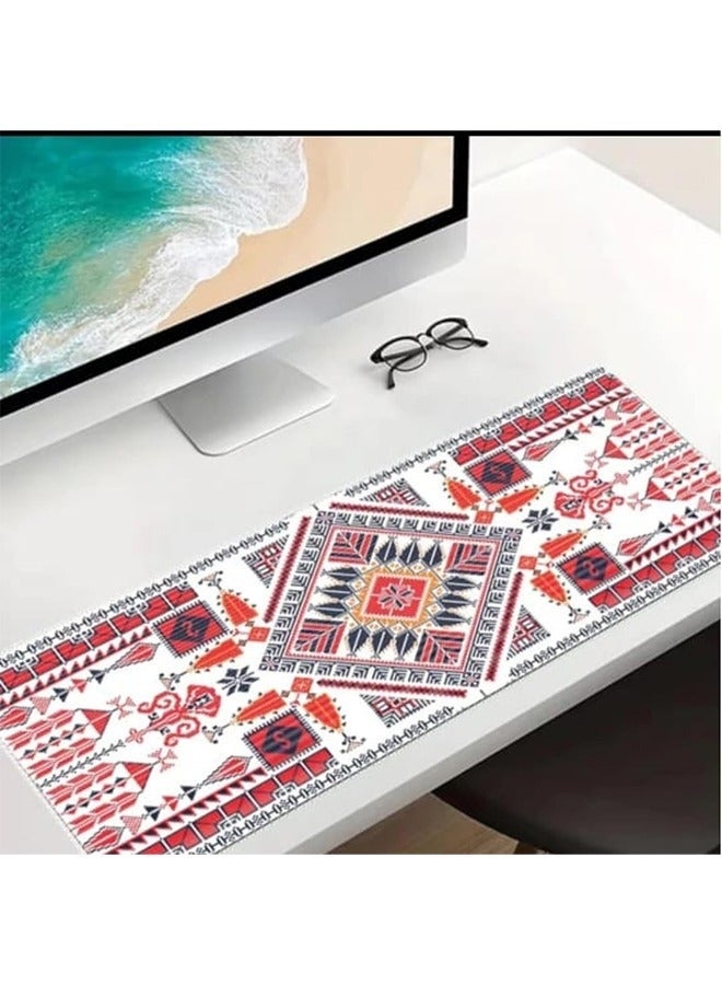 YUJA Geometric Pattern Extended Mouse Pad XL, Large Gaming Desk Mat 80 x 30 cm, Anti-Slip Rubber Base, Stitched edges, Suitable for Gaming, Desktop, Office use (Abstract) - Image 2