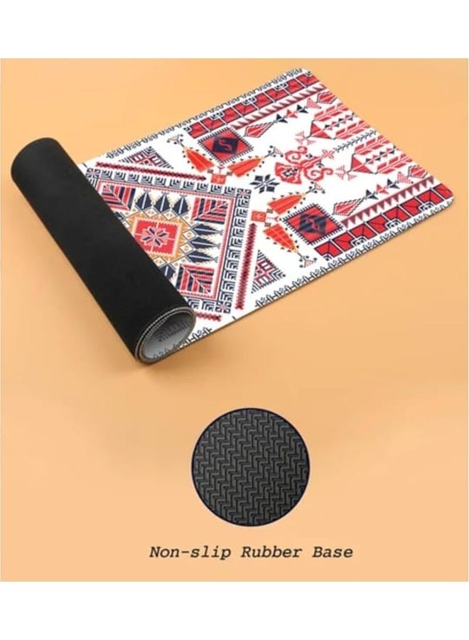 YUJA Geometric Pattern Extended Mouse Pad XL, Large Gaming Desk Mat 80 x 30 cm, Anti-Slip Rubber Base, Stitched edges, Suitable for Gaming, Desktop, Office use (Abstract) - Image 3