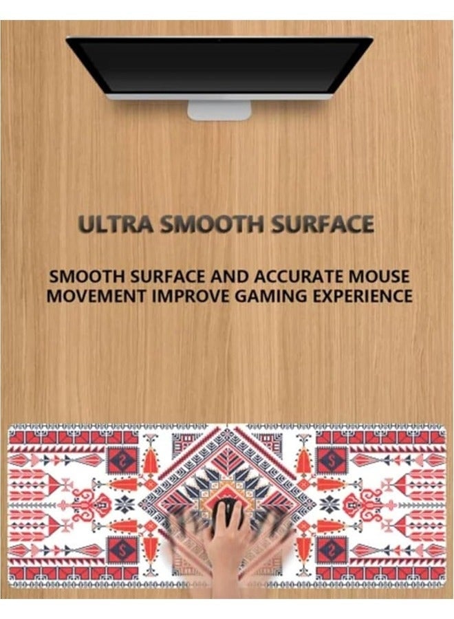 YUJA Geometric Pattern Extended Mouse Pad XL, Large Gaming Desk Mat 80 x 30 cm, Anti-Slip Rubber Base, Stitched edges, Suitable for Gaming, Desktop, Office use (Abstract) - Image 4
