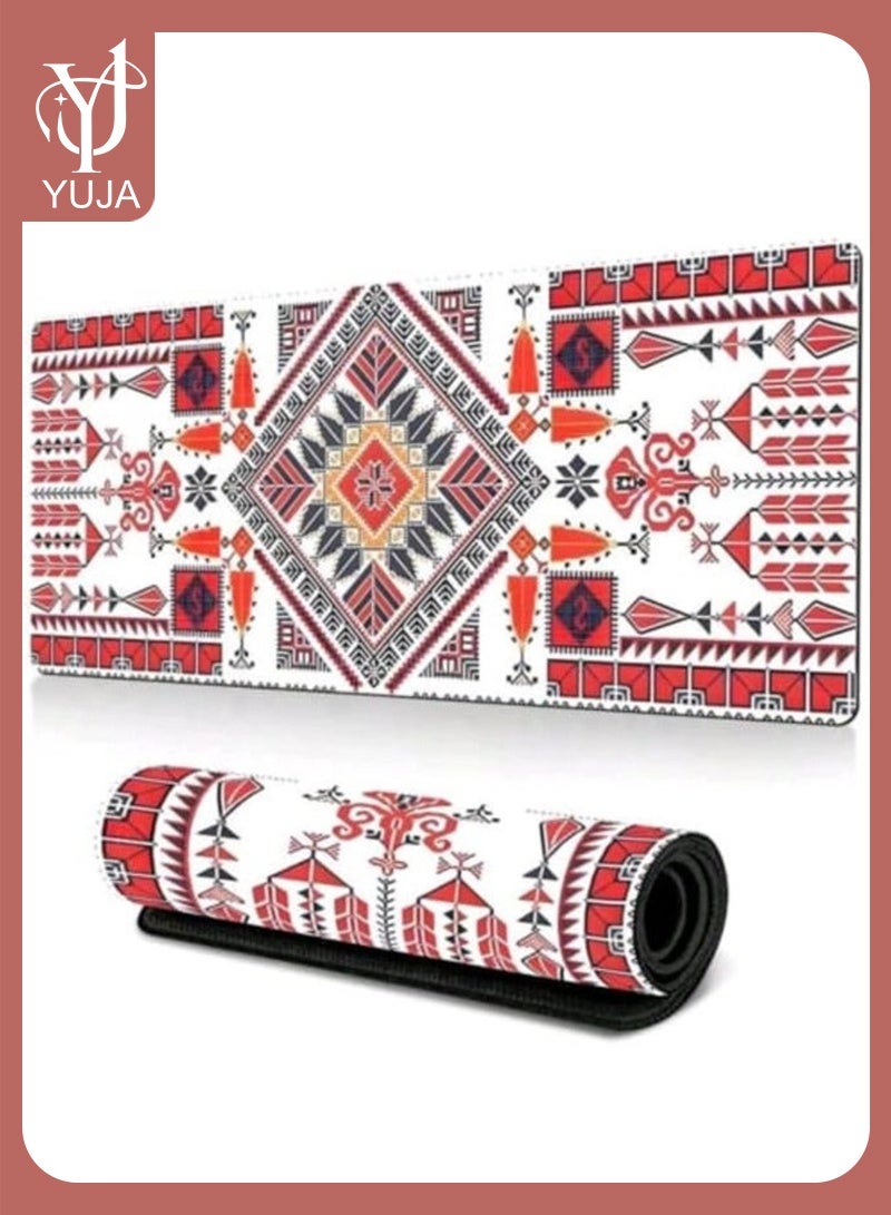 YUJA Geometric Pattern Extended Mouse Pad XL, Large Gaming Desk Mat 80 x 30 cm, Anti-Slip Rubber Base, Stitched edges, Suitable for Gaming, Desktop, Office use (Abstract) - Image 1