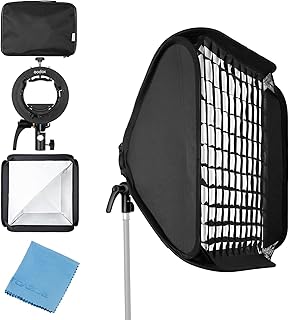 Godox GODOX Godox 32x32inch 80x80cm Grid Strip Softbox with S2 S-Type Speedlite Bracket Bowens Mount for Godox V1 Series, - Image 1