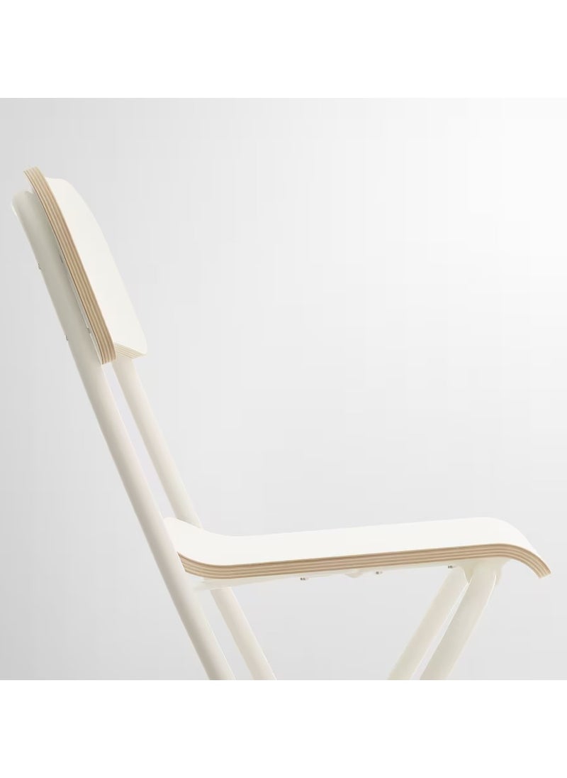 Generic - Foldable Bar Stool With Back Rest Steel White, Kitchen Counter Bar Stool, Bar Stool For Restaurants - Image 1