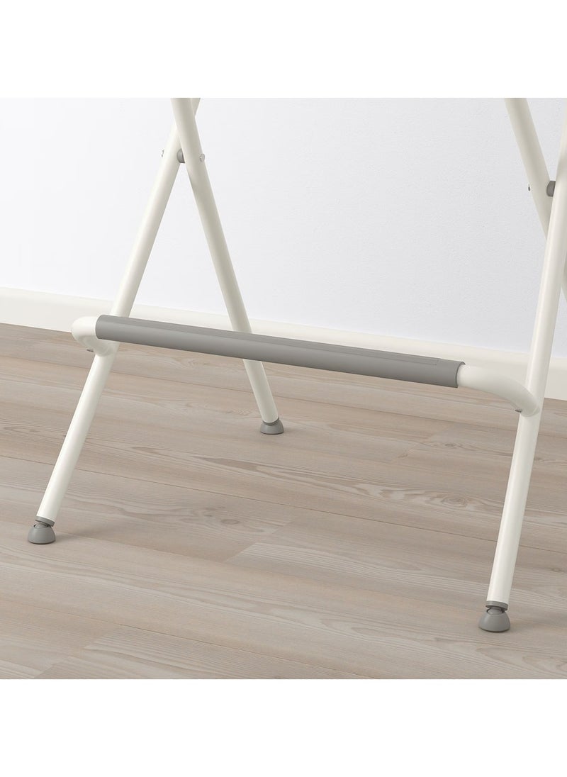 Generic - Foldable Bar Stool With Back Rest Steel White, Kitchen Counter Bar Stool, Bar Stool For Restaurants - Image 1