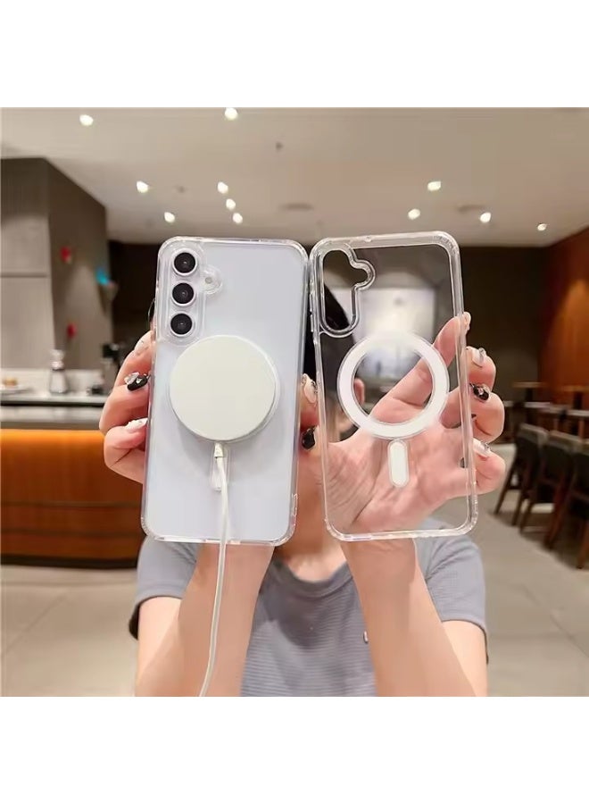 جراب ماج سيف لهاتف سامسونج جالاكسي إس ٢٤ بلس | يدعم الشحن اللاسلكي | غطاء مغناطيسي رفيع | مضاد للخدش والصدمات | جراب شفاف صلب لهاتف جالاكسي إس ٢٤ بلس - Image 3