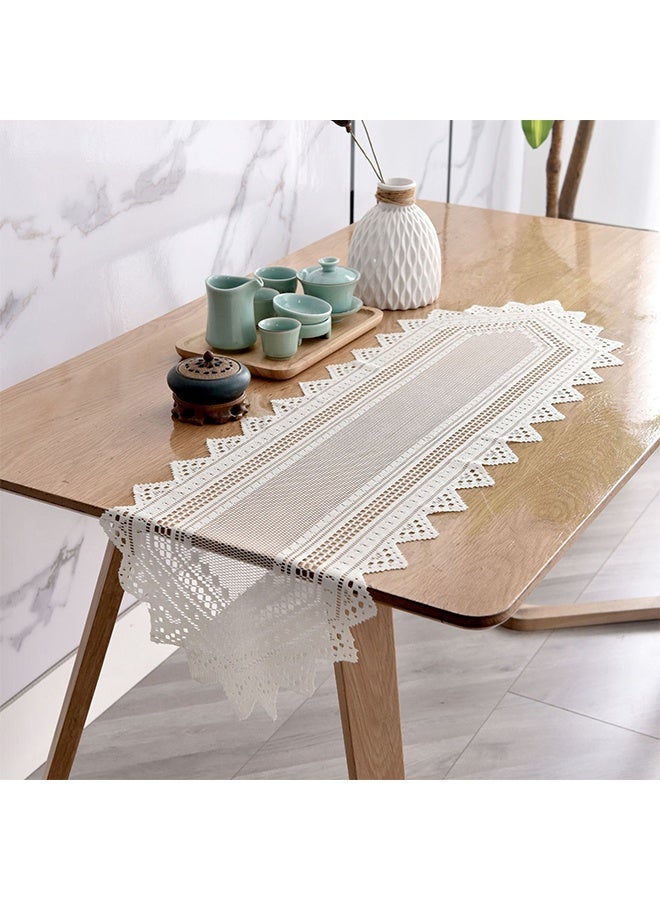 Hollow Lace Table Runner White