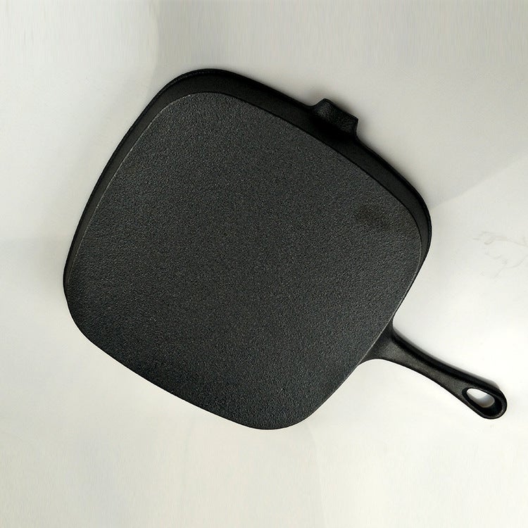 Torres Cast Iron Striped Steak Pan Cast Iron Frying Pan Western Restaurant Frying Fish Grilled Shrimp Grilled Pork Chop Special Pot(22 wooden steak pot) - Image 4