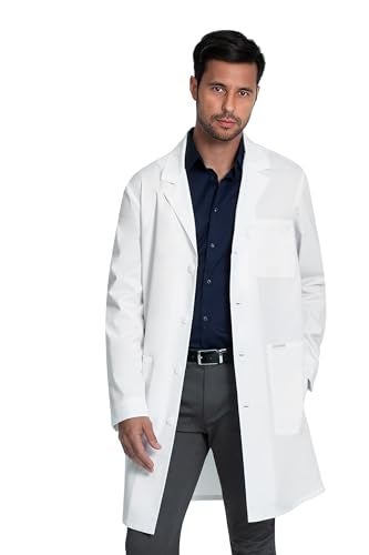 Cherokee White Lab Coat for Men or Women with 3 Pockets and Center Back Length 38" CK460, L, White - Image 1