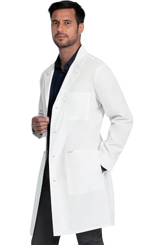 Cherokee White Lab Coat for Men or Women with 3 Pockets and Center Back Length 38" CK460, L, White - Image 4