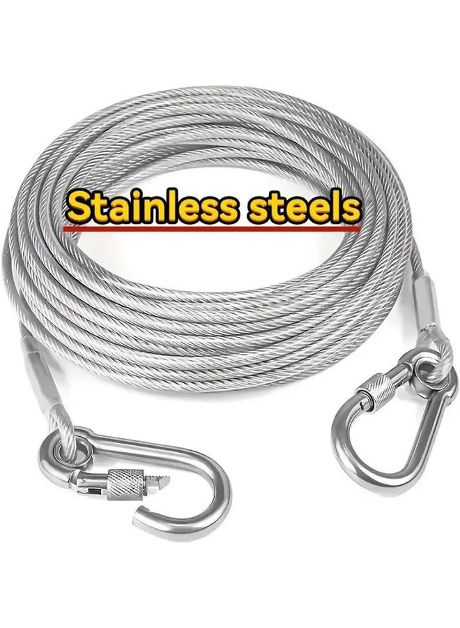 32.81ft Stainless Steel Clothesline Heavy Duty Portable Rustproof Outdoor Drying Line - Image 2