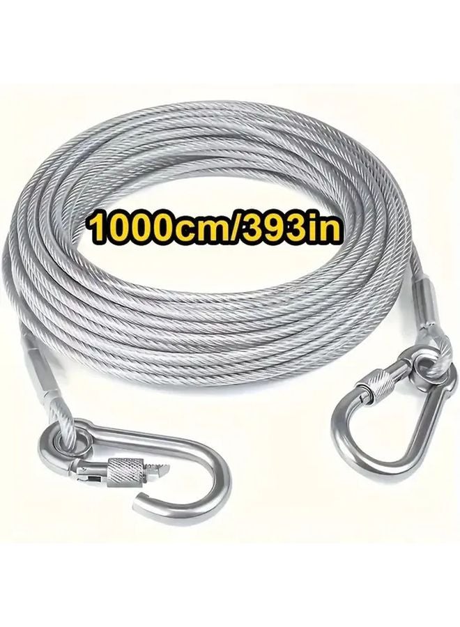 32.81ft Stainless Steel Clothesline Heavy Duty Portable Rustproof Outdoor Drying Line - Image 5