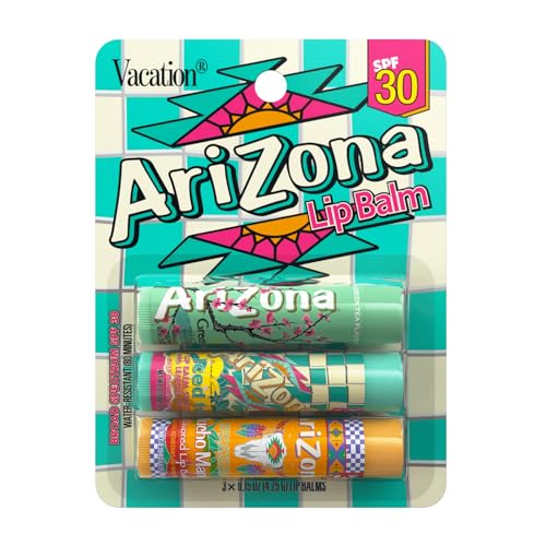 VACATION AriZona Iced Tea SPF 30 Lip Balms 3-Pack by Vacation Sunscreen, Hydrating Lip Sunscreen Chapstick, Water Resistant Vegan Sunscreen Lip Balm, 3 Iconic Flavors, Limited Edition SPF Chapstick (Pack of 3) - Image 1