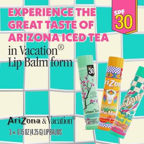 VACATION AriZona Iced Tea SPF 30 Lip Balms 3-Pack by Vacation Sunscreen, Hydrating Lip Sunscreen Chapstick, Water Resistant Vegan Sunscreen Lip Balm, 3 Iconic Flavors, Limited Edition SPF Chapstick (Pack of 3) - Image 2