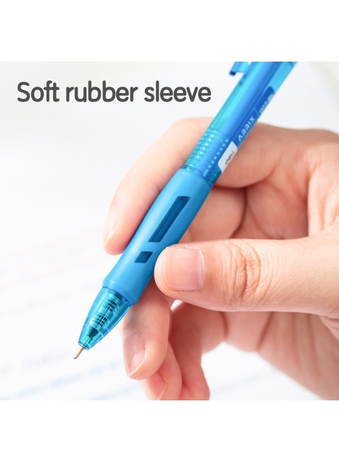 Deli أقلام حبر جاف قابلة للسحب Deli Q17-BL، نقطة رفيعة 0.7 مم، حبر أزرق منخفض اللزوجة، مقبض ناعم لكتابة سلسة، عبوة 12 قلم للاستخدام في المكتب والمدرسة واليوميات - Image 2