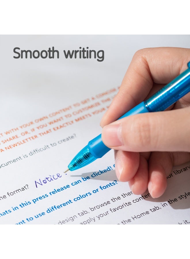 Deli أقلام حبر جاف قابلة للسحب Deli Q17-BL، نقطة رفيعة 0.7 مم، حبر أزرق منخفض اللزوجة، مقبض ناعم لكتابة سلسة، عبوة 12 قلم للاستخدام في المكتب والمدرسة واليوميات - Image 4