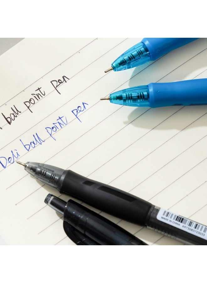 Deli أقلام حبر جاف قابلة للسحب Deli Q17-BL، نقطة رفيعة 0.7 مم، حبر أزرق منخفض اللزوجة، مقبض ناعم لكتابة سلسة، عبوة 12 قلم للاستخدام في المكتب والمدرسة واليوميات - Image 5