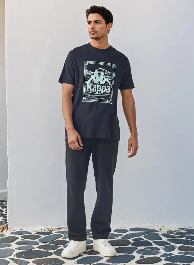 كابا Kappa Logo Print Crew Neck T-shirt